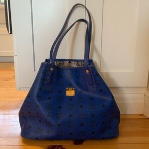 Authentic blue MCM munchen purse